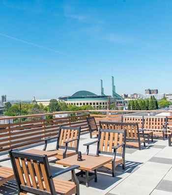 Rooftop lounge with remarkable city views